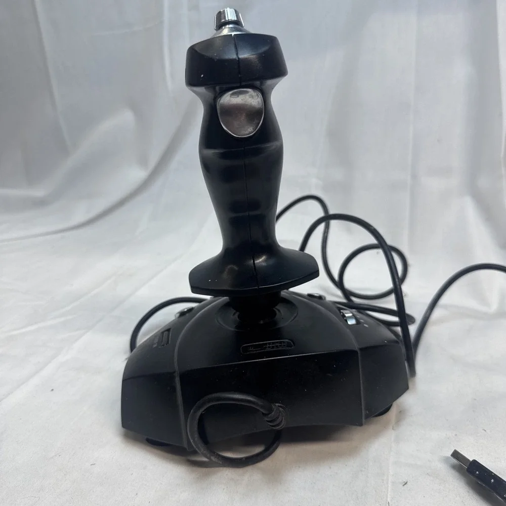 Vintage Interact Raider Pro Joystick Black Sv-251 PC Video Game Controller Clean